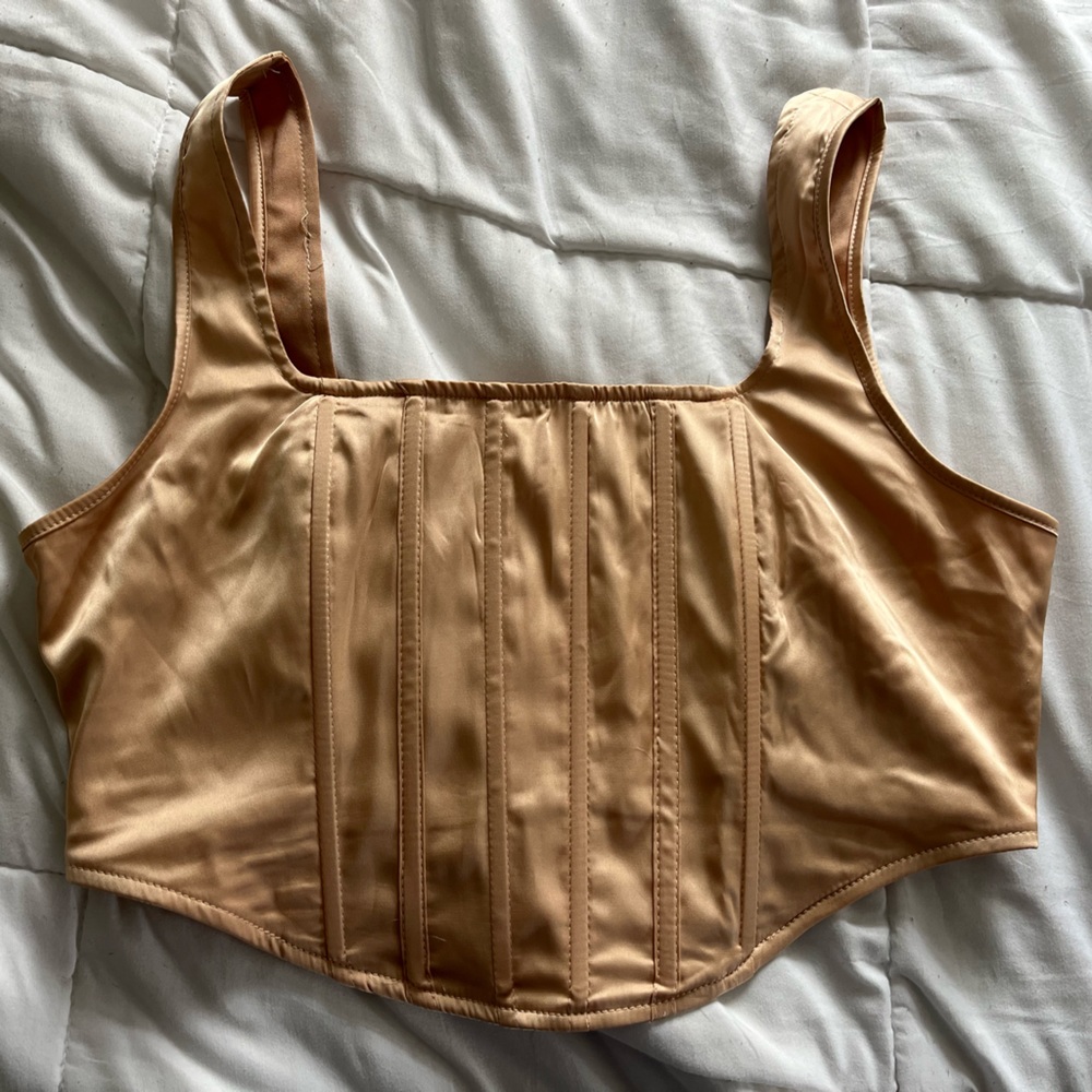 Gold corset style crop top